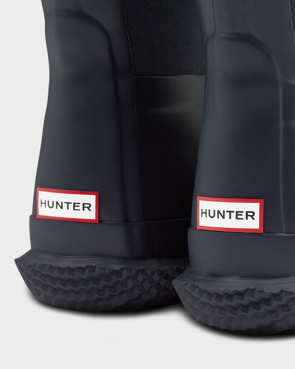 Botas de Nieve Hunter Niños - Original Big Insulated Roll Top Sherpa - Azul Marino - RTCAJVL-86